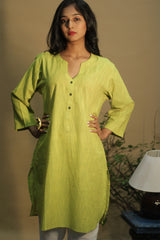 Short Kurta | Parrot Green