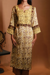 Mridula | Modal Silk Kurta | Yellow Vanaspati