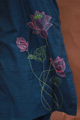Saroj | Riya | Embroidered Cotton Kurta | Blue