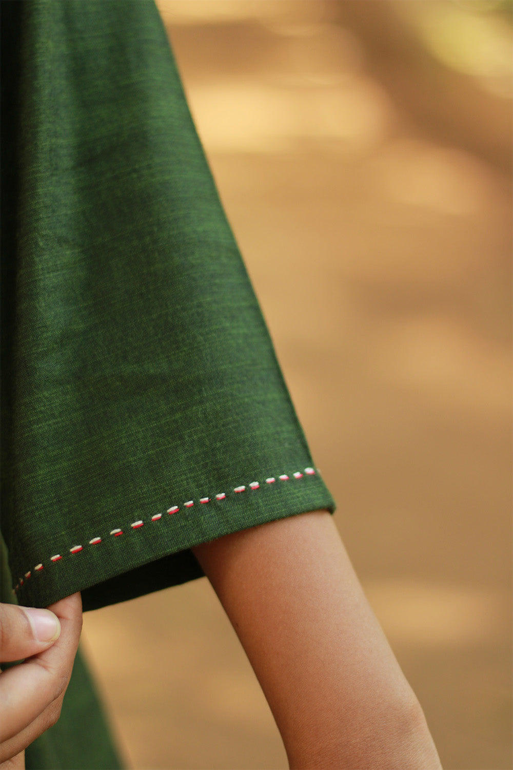 Riya | Embroidered Cotton Kurta | Green