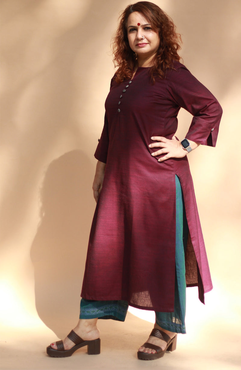 Nitya | Long Kurta | Wine