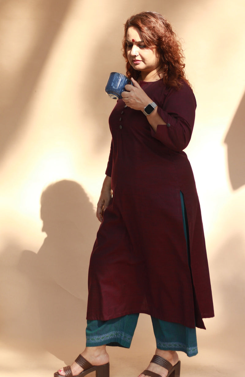 Nitya | Long Kurta | Wine