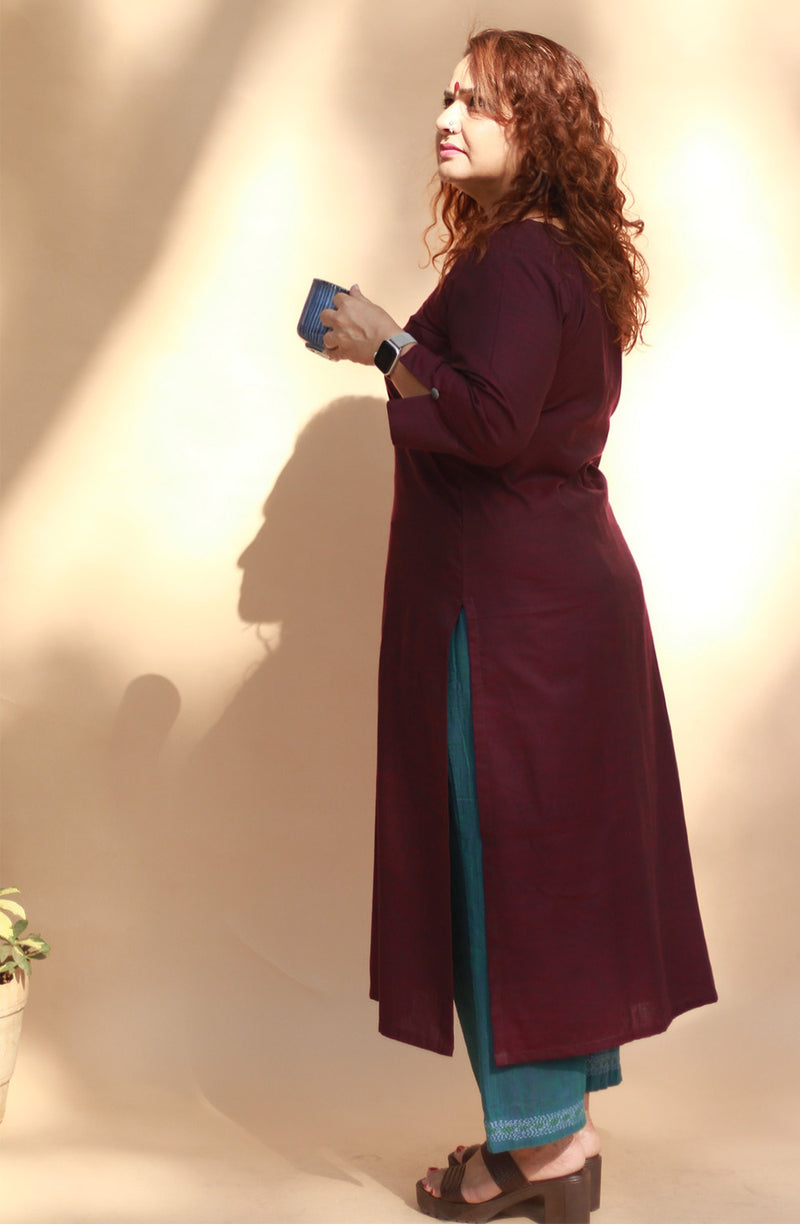 Nitya | Long Kurta | Wine