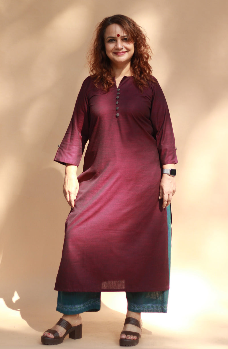 Nitya | Long Kurta | Wine