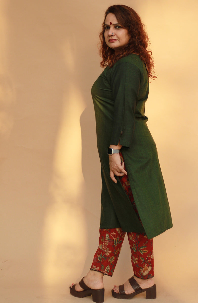 Nitya | Long Kurta | Green