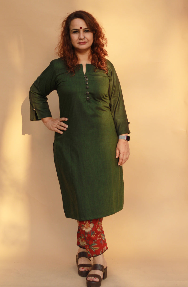 Nitya | Long Kurta | Green