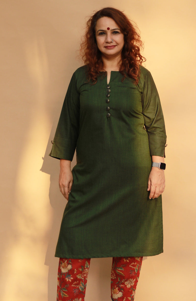 Nitya | Long Kurta | Green