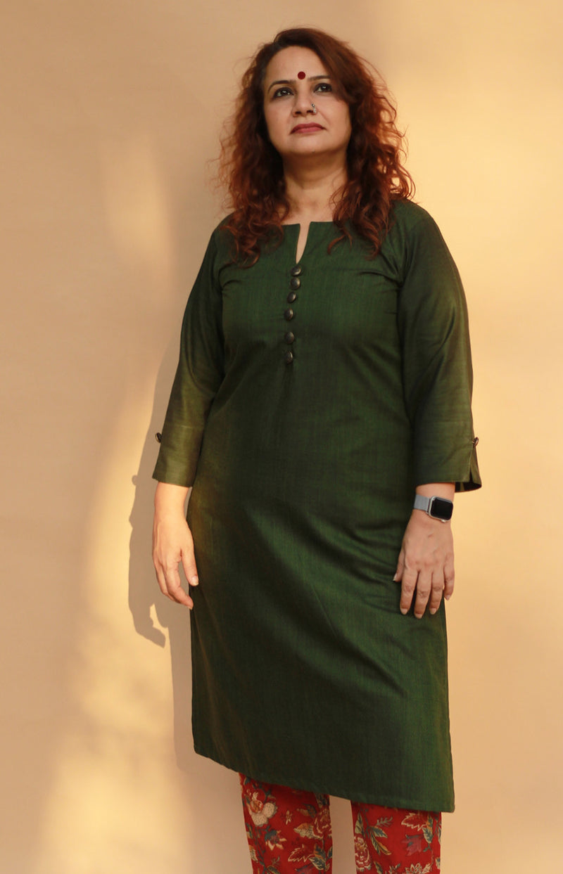 Nitya | Long Kurta | Green