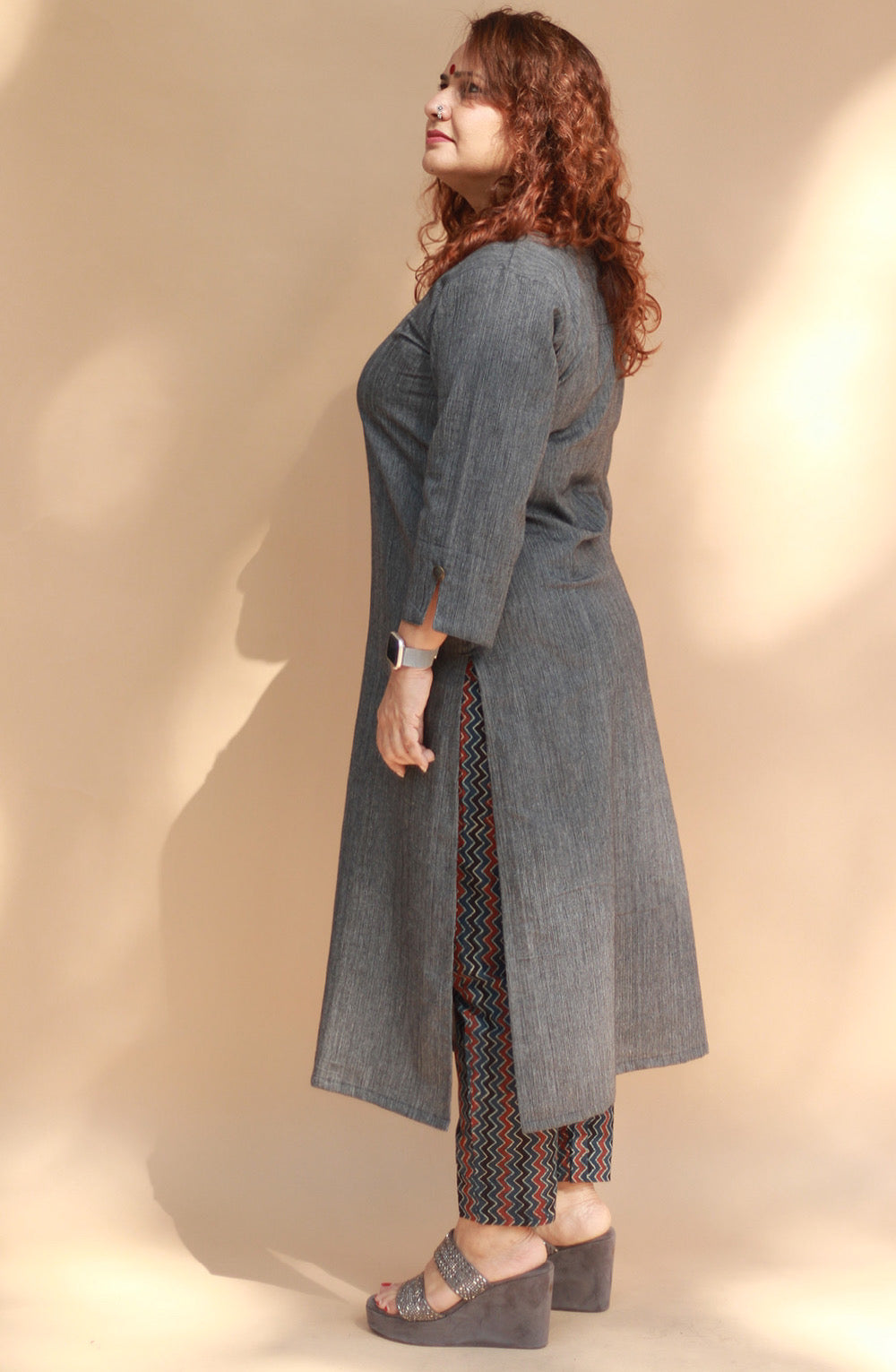 Nitya | Long Kurta | Gray
