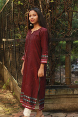 Daana | Tangaliya Kurta | Maroon With Khunn