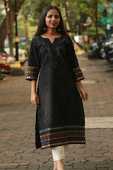 Daana | Tangaliya Kurta | Noir With Khunn