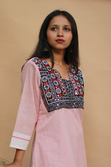 Banjari | Patteda Anchu Kurta | Blush with Embroidery