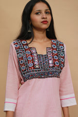 Banjari | Patteda Anchu Kurta | Blush with Embroidery