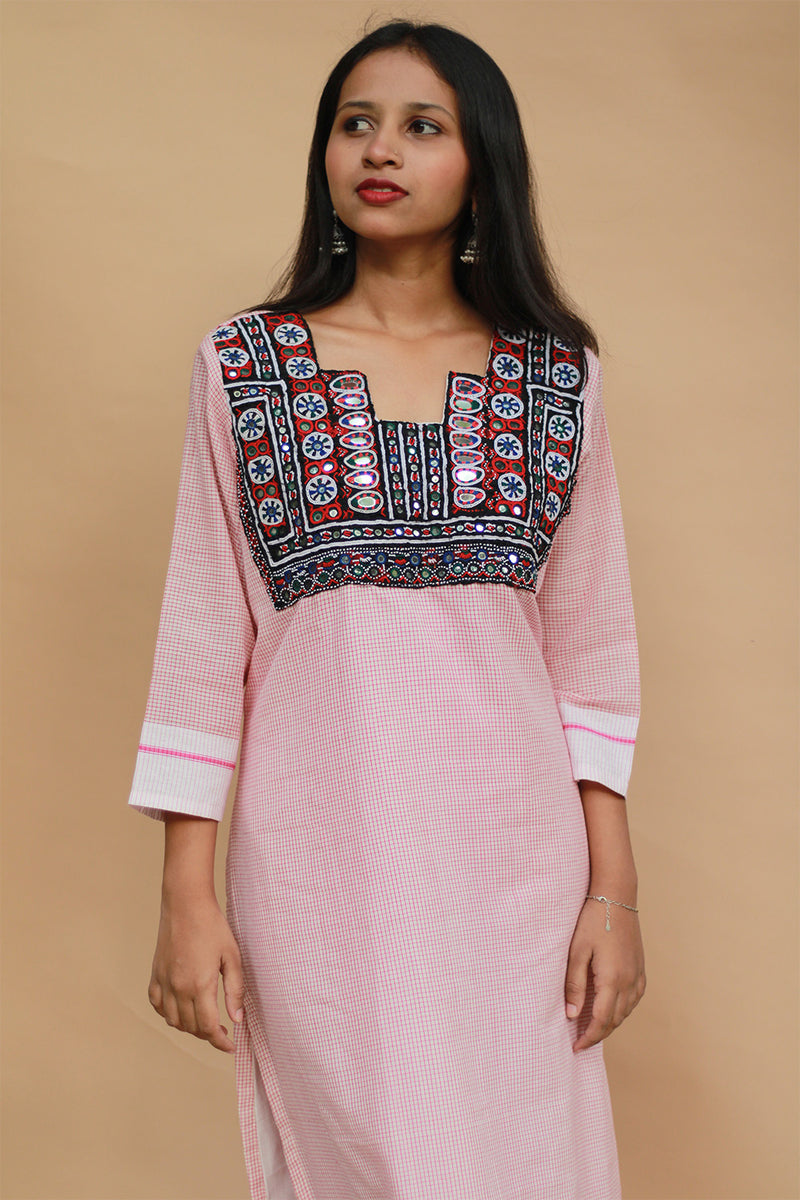Banjari | Patteda Anchu Kurta | Blush with Embroidery