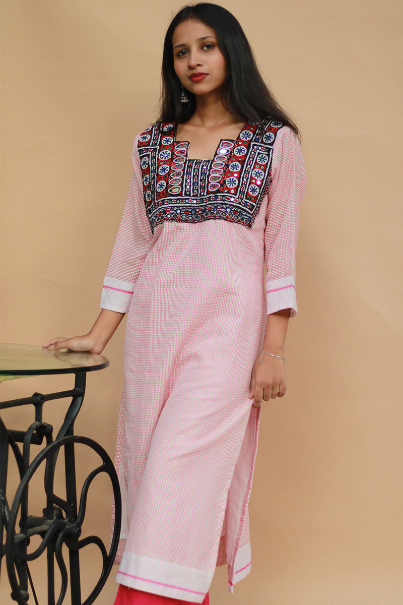 Banjari | Patteda Anchu Kurta | Blush with Embroidery