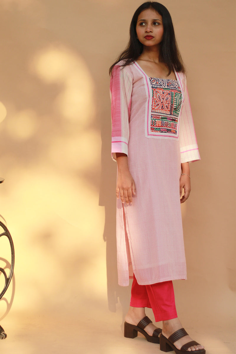 Banjari | Patteda Anchu Kurta | Blush with Embroidery