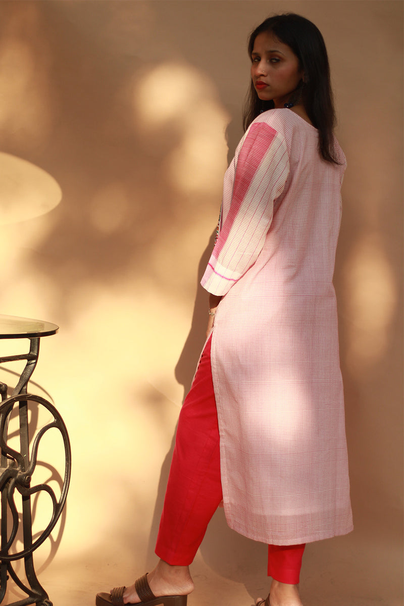 Banjari | Patteda Anchu Kurta | Blush with Embroidery