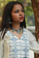 Jamdani | Long Kurta | Blue
