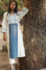 Jamdani | Long Kurta | Blue