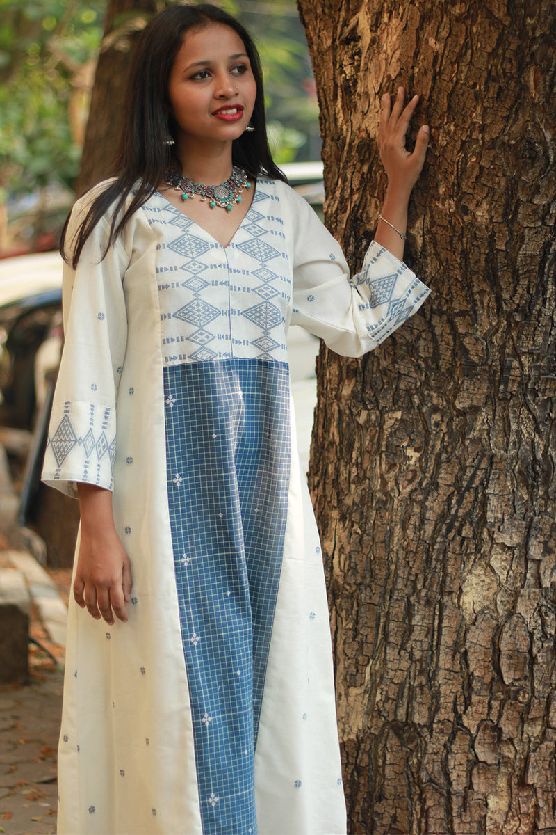 Jamdani | Long Kurta | Blue