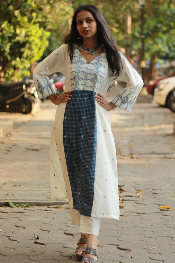 Jamdani | Long Kurta | Blue