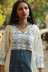 Jamdani | Long Kurta | Blue