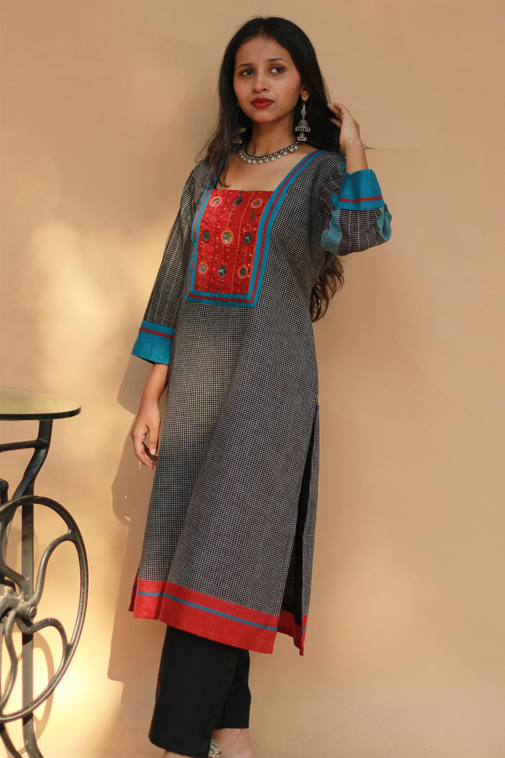 Banjari | Patteda Anchu Kurta | Black with Embroidery