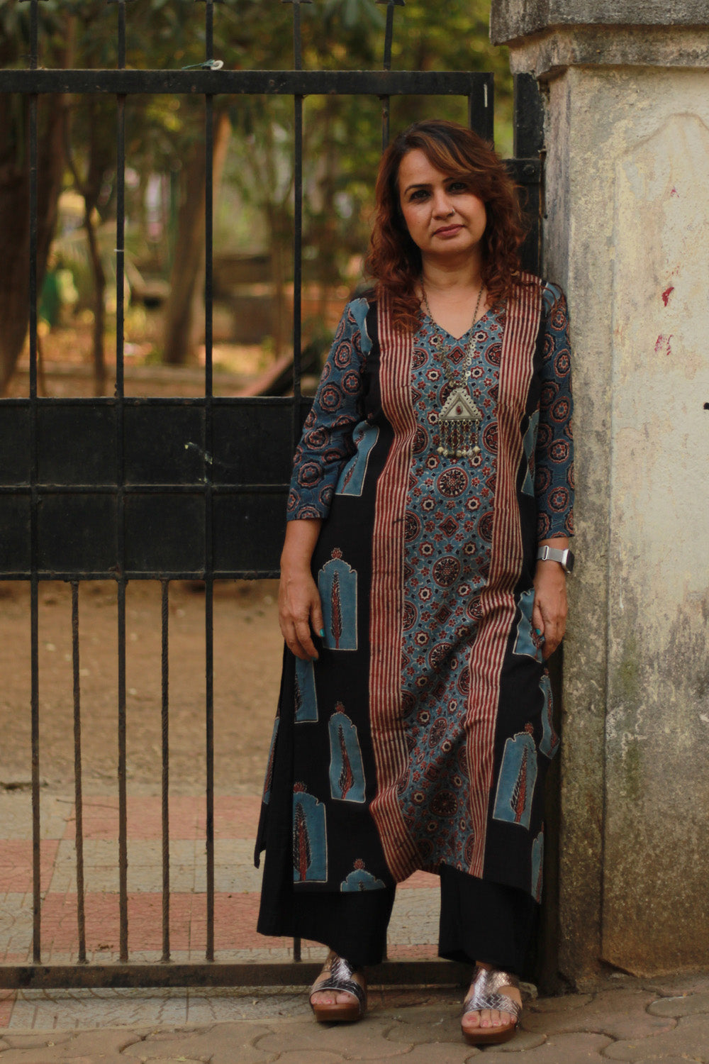 Abhira | Long Kurta | Blue Universe Ajrakh