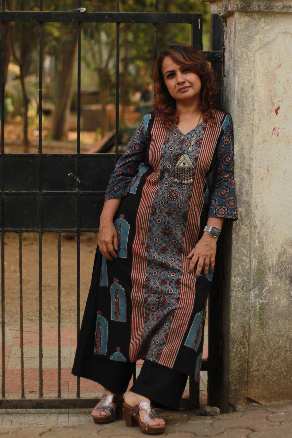 Abhira | Long Kurta | Blue Universe Ajrakh