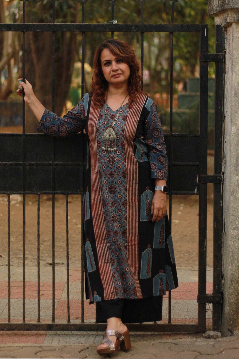 Abhira | Long Kurta | Blue Universe Ajrakh