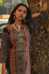 Abhira | Long Kurta | Madder Universe Ajrakh