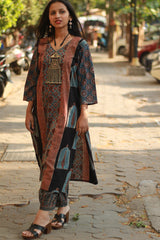 Abhira | Long Kurta | Madder Universe Ajrakh