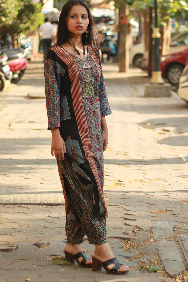 Abhira | Long Kurta | Madder Universe Ajrakh