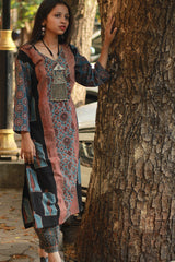 Abhira | Long Kurta | Madder Universe Ajrakh