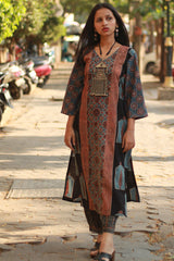 Abhira | Long Kurta | Madder Universe Ajrakh