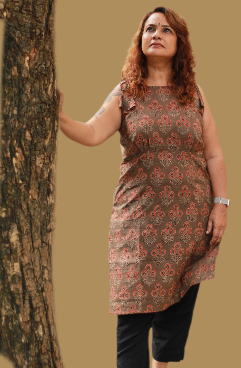 Chanchal | Dori Kurta | Sienna Floral Ajrakh