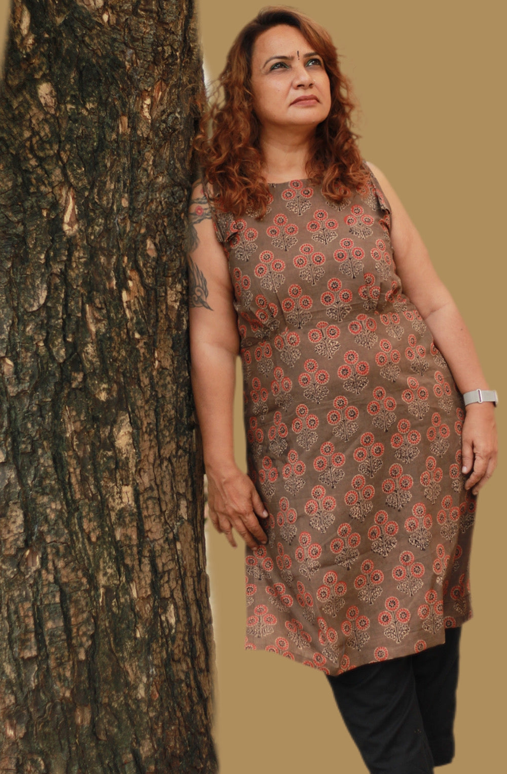 Chanchal | Dori Kurta | Sienna Floral Ajrakh