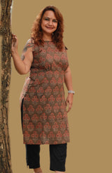 Chanchal | Dori Kurta | Sienna Floral Ajrakh