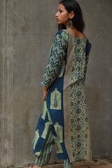 Banjari | Ajrakh Kurta | Sea Green With Embroidery