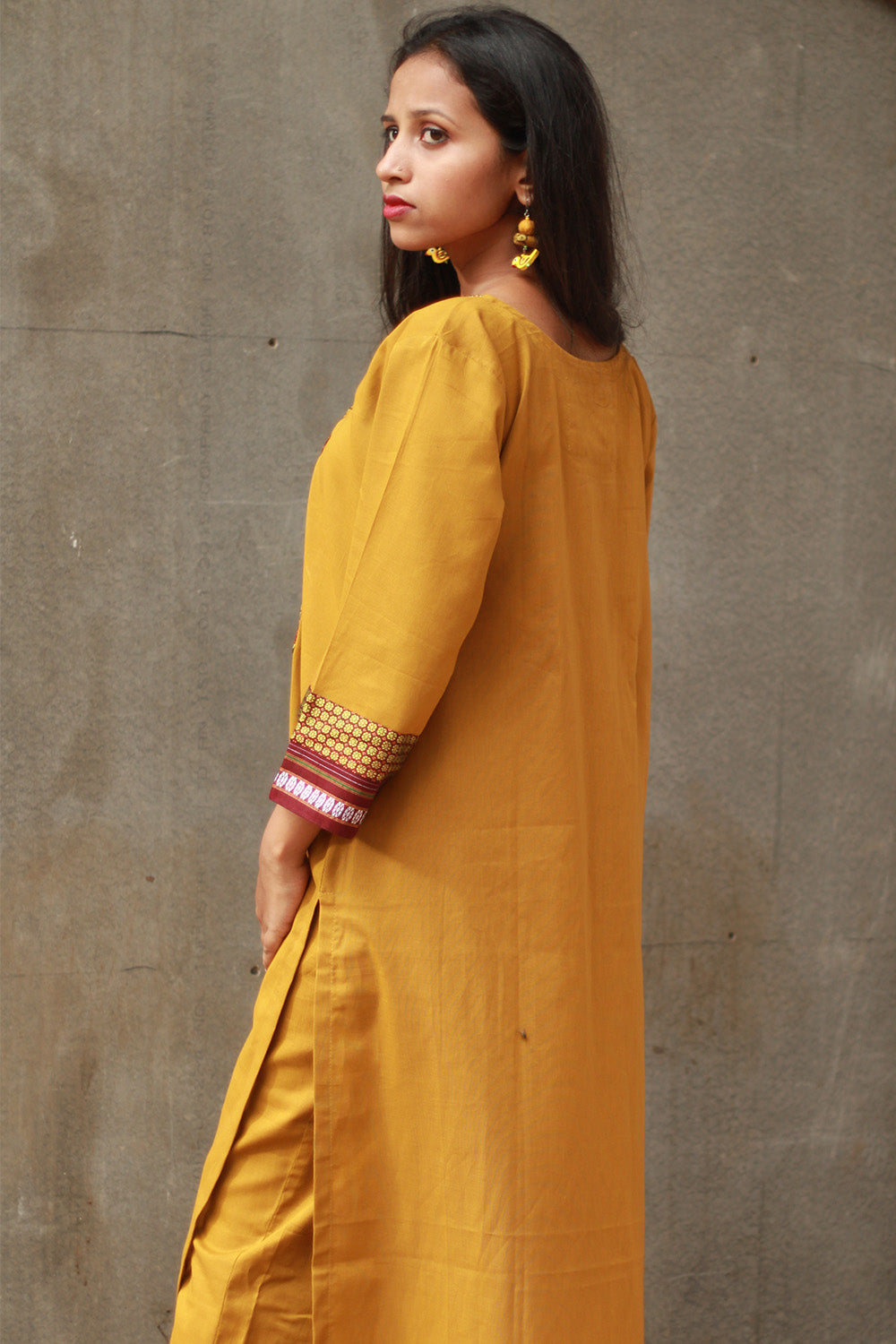 Banjari | Cotton Kurta | Yellow With Embroidery