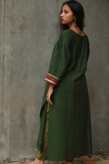 Banjari | Cotton Kurta | Green With Embroidery