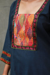 Banjari | Cotton Kurta | Blue With Embroidery