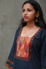 Banjari | Cotton Kurta | Blue With Embroidery