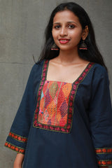 Banjari | Cotton Kurta | Blue With Embroidery