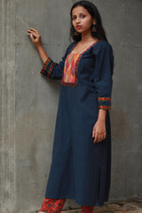 Banjari | Cotton Kurta | Blue With Embroidery