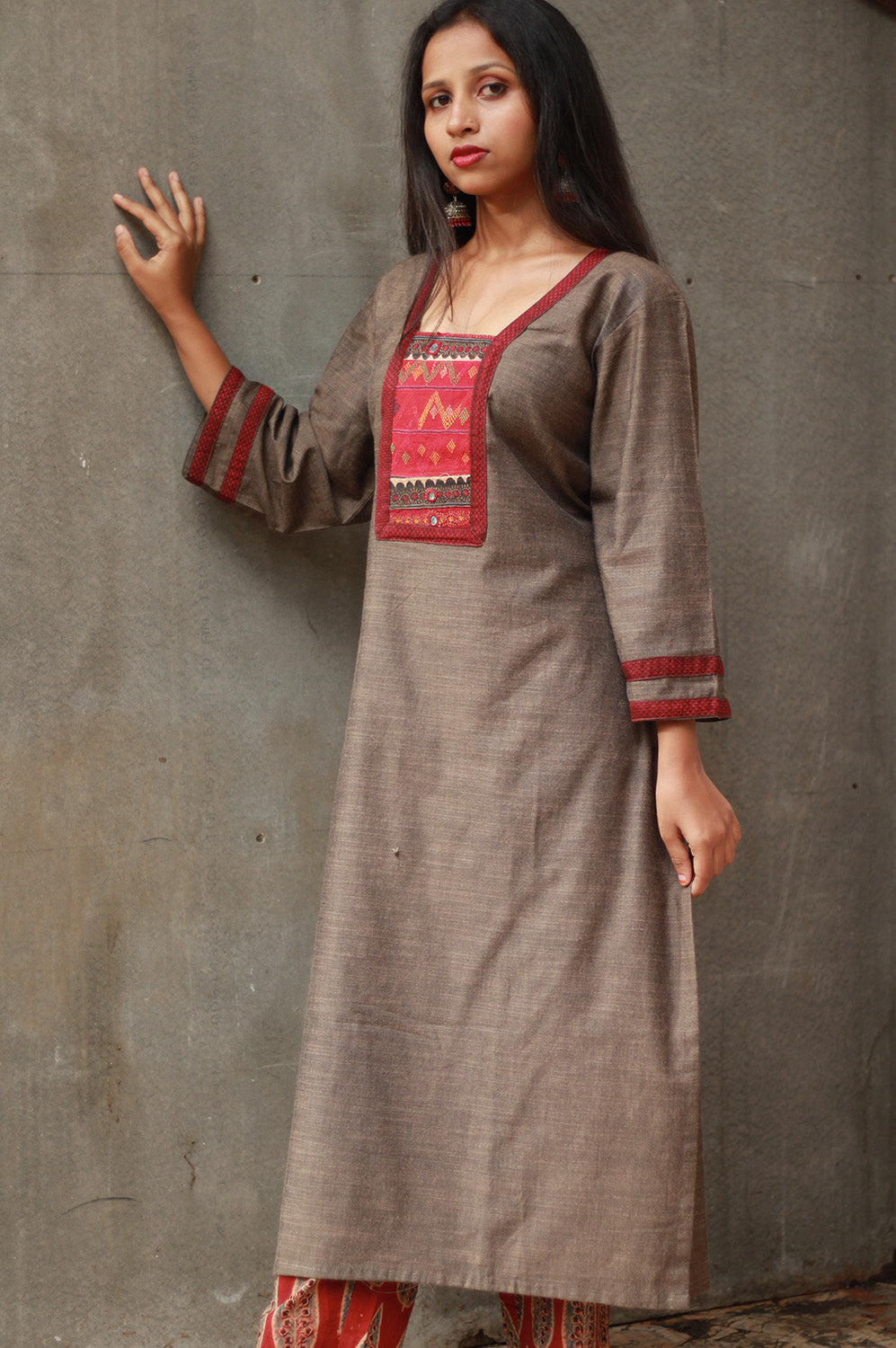Banjari | Cotton Kurta | Sienna With Embroidery