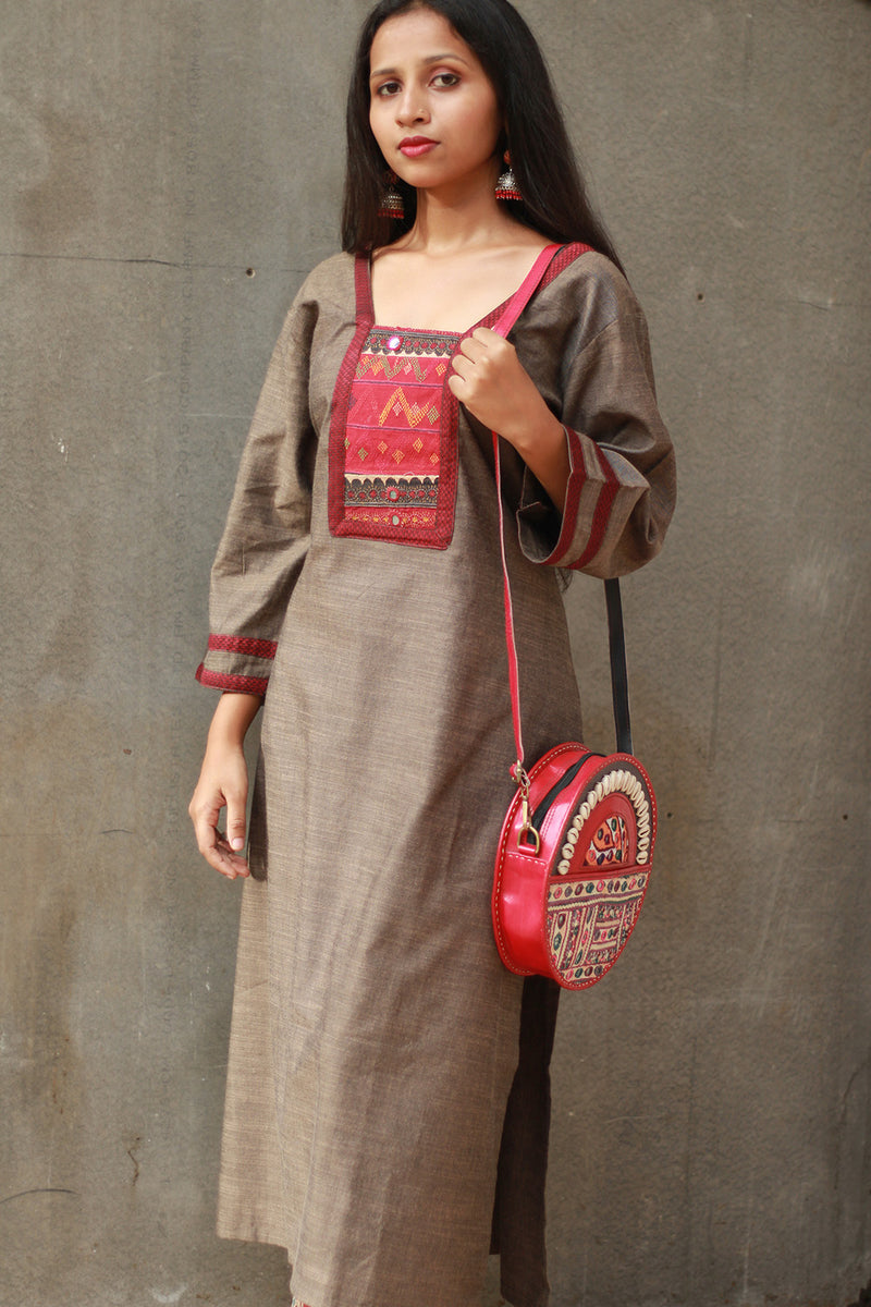 Banjari | Cotton Kurta | Sienna With Embroidery