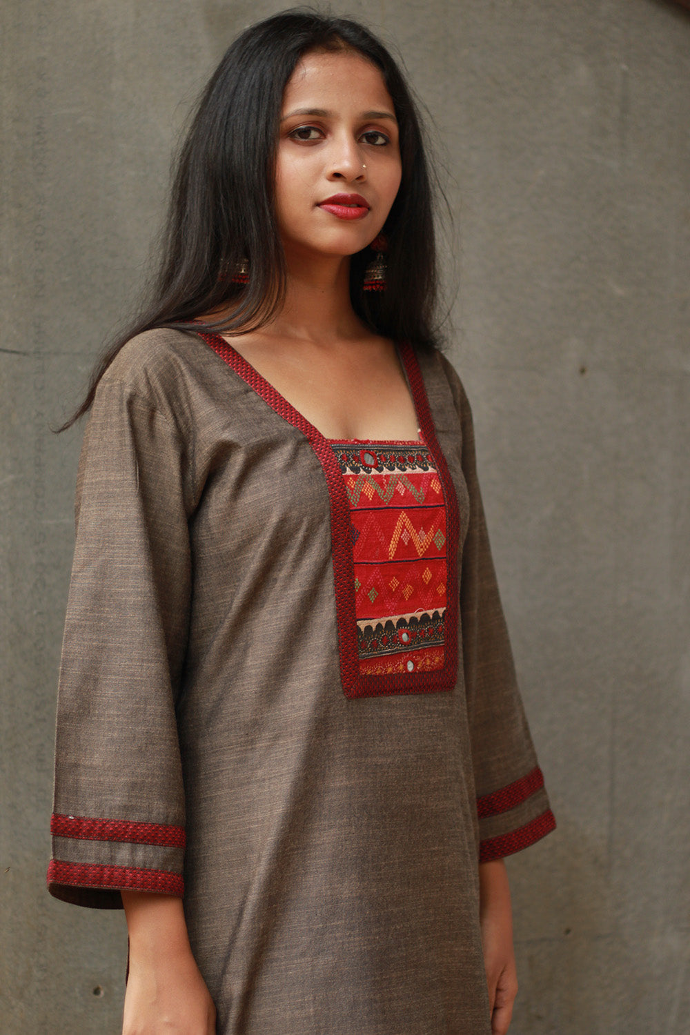 Banjari | Cotton Kurta | Sienna With Embroidery