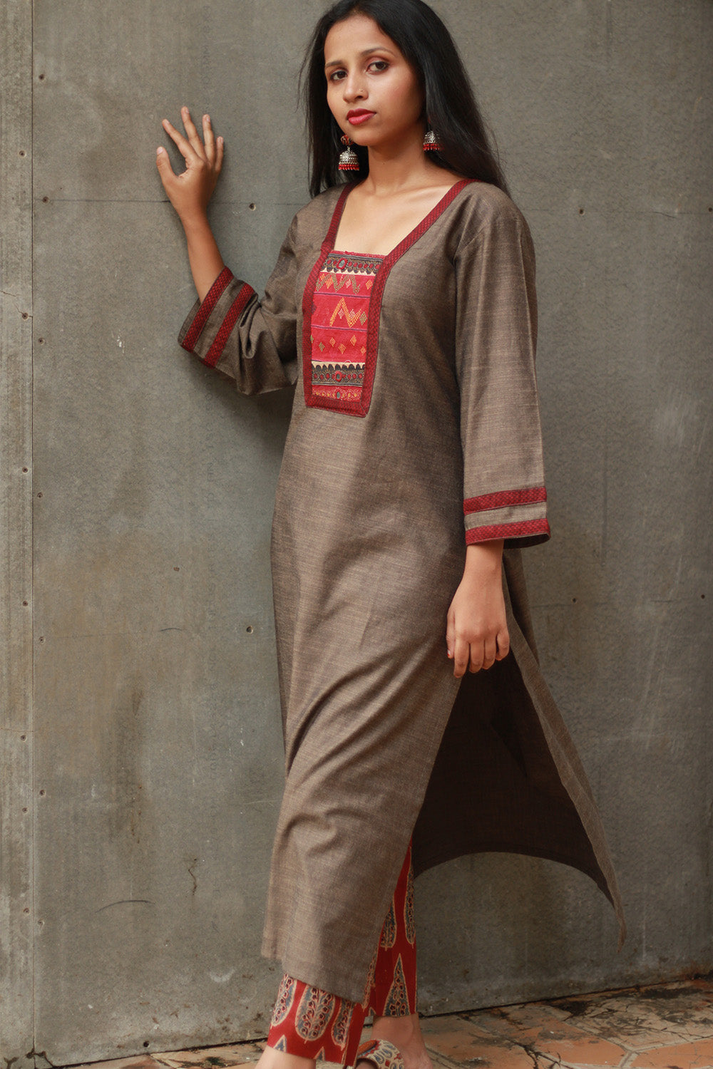 Banjari | Cotton Kurta | Sienna With Embroidery