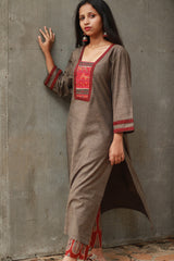 Banjari | Cotton Kurta | Sienna With Embroidery